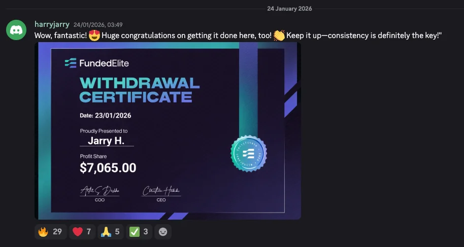 Jarry H payout certificate